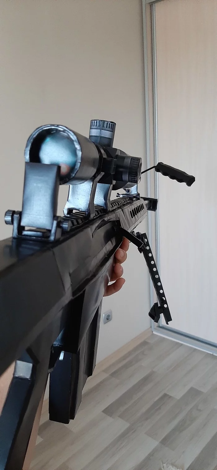 Паперкрафт. Мой первый и второй опыт - Моё, Papercraft, Бумага, Barrett m82a1, Кот, Хобби, Рукоделие, Длиннопост, Своими руками, Рукоделие с процессом, Изделия из бумаги