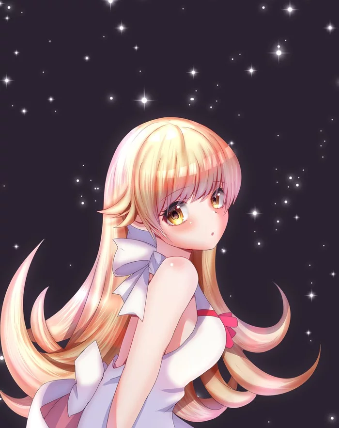 Лоли звёздочка) - Anime Art, Loli, Shinobu Oshino, Monogatari series