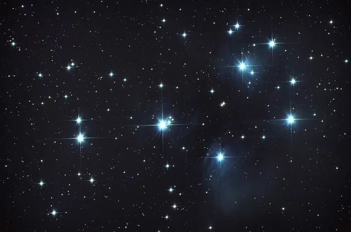 The open star cluster Pleiades (M45) in the constellation Taurus - My, Astronomy, Astrophoto, Taurus, Pleiades (star cluster)