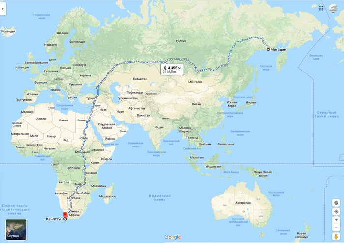 The longest route you can walk on foot (According to Google Maps) - My, Google maps, On foot, Route