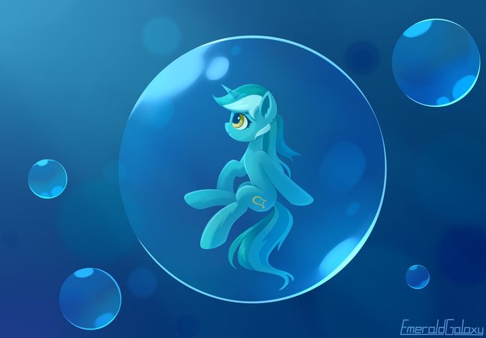 Bubbles Space My Little Pony, Ponyart, Lyra Heartstrings, Emeraldgalaxy