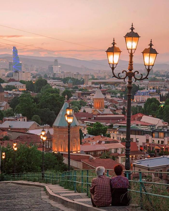 The sunset colored the warm summer evening... Tbilisi - Tbilisi, Georgia, Evening, Sunset, The photo