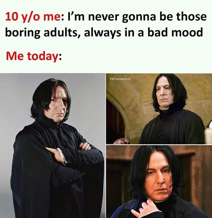 Time - Memes, Humor, Picture with text, Severus Snape, Adults, Children, Time, Growing up, , Alan Rickman