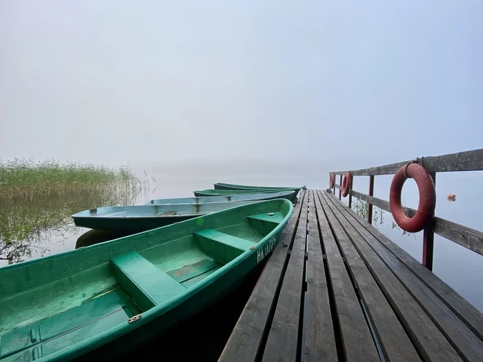 Fog on Lake Dinner - My, A boat, Fog