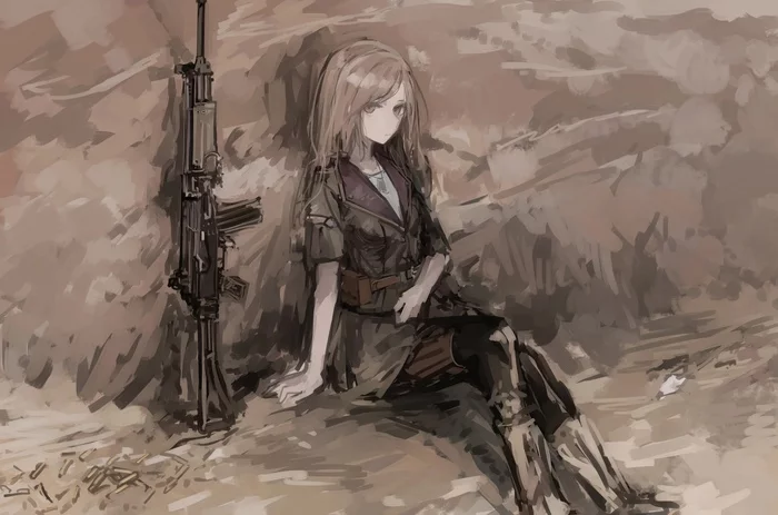 Drin of the day obseria 1 (Galil) - My, Girls frontline, Galil, Weapon, Anime, Anime Game, Text, Story