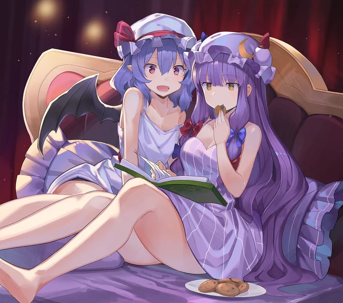 Patchouli & Remilia - Touhou, Patchouli Knowledge, Remilia scarlet, Anime art, Anime, Rin falcon