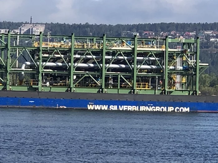 Important cargo - My, Cargo, Barge, Tow, Video, Longpost, Volga river