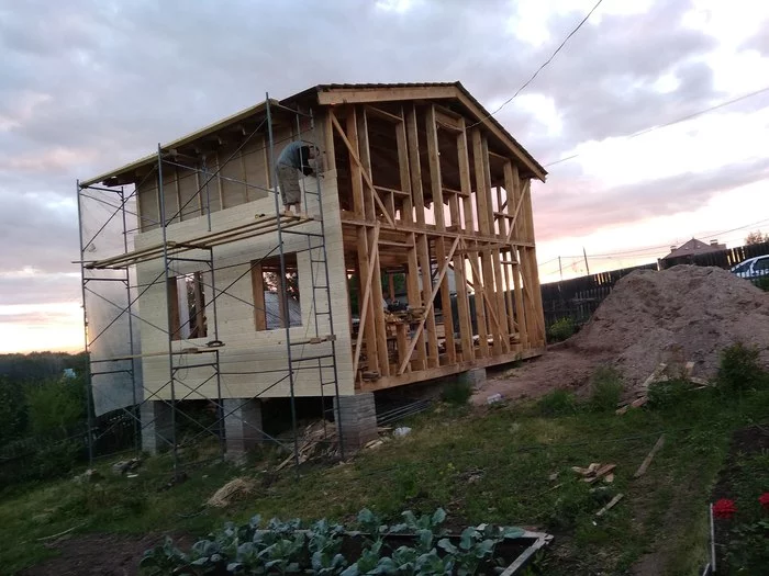 Отделка фасада имитацией бруса (Строительство каркасного дома) Строительство, Ремонт, Своими руками, Проектирование, Каркасный дом, Деревянный дом, Каркас, Отделка, Имитация, Видео, Длиннопост