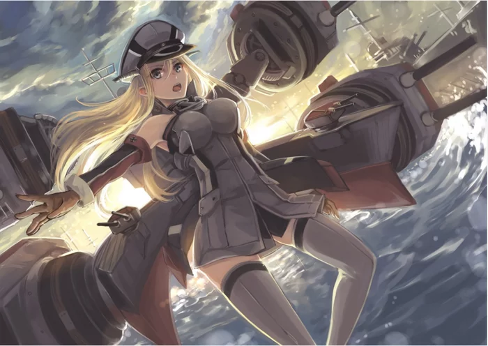 Anime art - NSFW, Anime Art, Арт, Azur Lane, Bismarck, Длиннопост