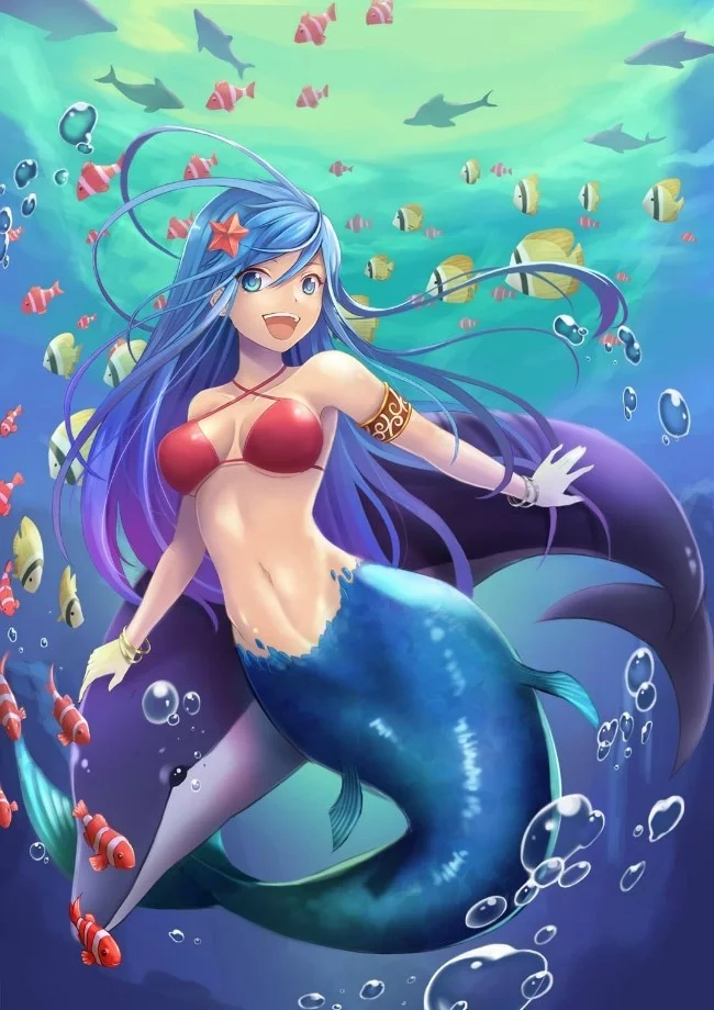 Mermaid - Anime, Anime art, Original character, Mermaid, Art