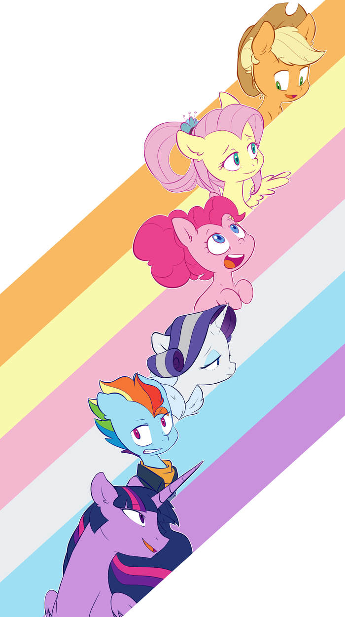 Future Mane 6 My Little Pony, Ponyart, Twilight Sparkle, Rainbow Dash, Rarity, Pinkie Pie, Fluttershy, Applejack, Doodle-mark, MLP Season 9