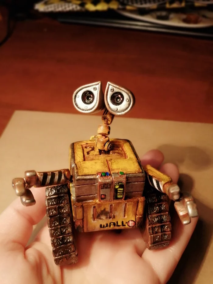 Wally from the cartoon - My, Cartoons, Handmade, Figurines, Characters (edit), Doll, Creation, Art, Longpost, With your own hands, Needlework without process, Needlework, Wall-e