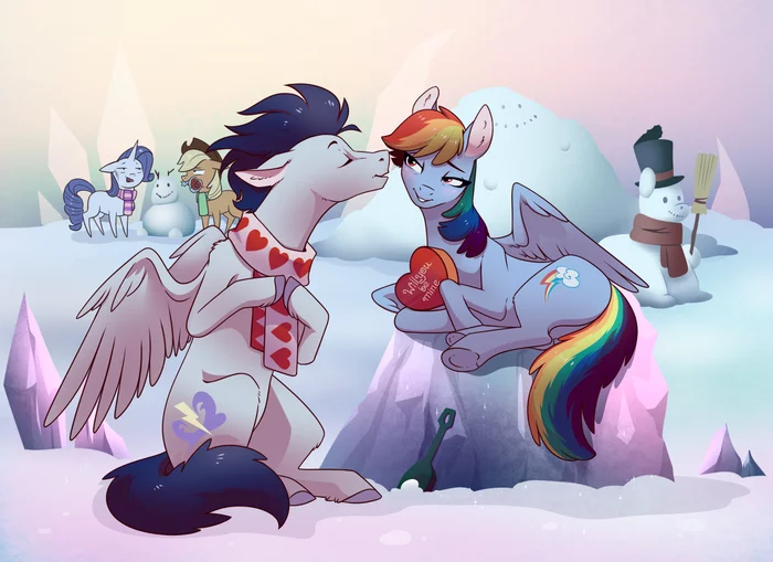 Snowmare - My Little Pony, Rainbow Dash, Soarin, Applejack, Rarity, Шиппинг