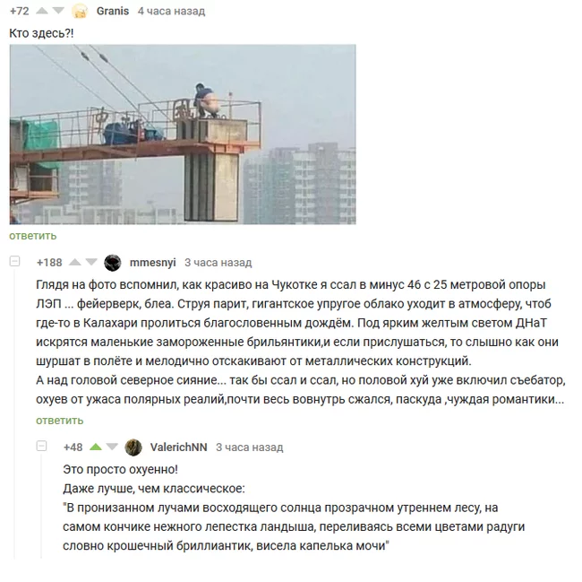 Pikabu Romantic Collection Vol.1 - Humor, Romance, Comments on Peekaboo, Mat, Screenshot, Urination, Chukotka, freezing, Power lines