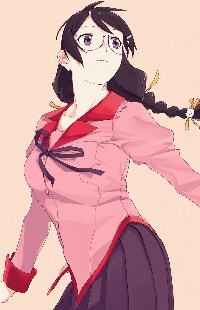 Headman-chan - Anime, Anime art, Monogatari series, Hanekawa tsubasa, Longpost, Ojipon