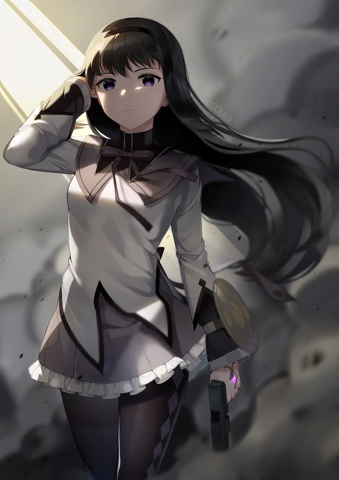 Akemi Homura - Akemi homura, Mahou Shoujo Madoka Magica, Anime art, Anime