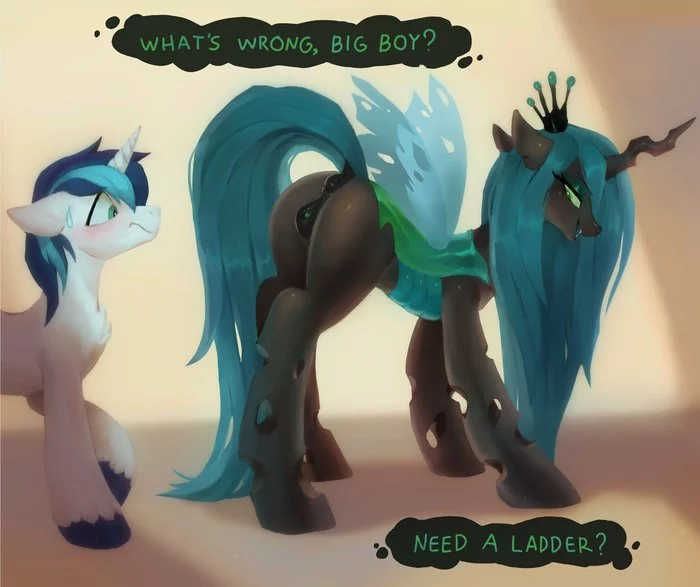 Size Issues - NSFW, My little pony, Shining armor, Orchidpony, Queen chrysalis, Shipping