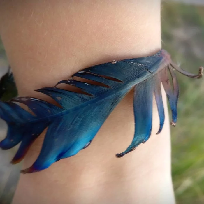 Feathers, lots of feathers) - My, Needlework without process, Electroplating, Earrings, A bracelet, With your own hands, Longpost