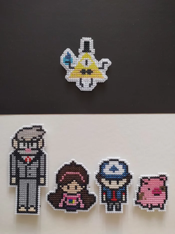 Embroidery Gravity Falls - My, Cross-stitch, Gravity falls, Needlework without process