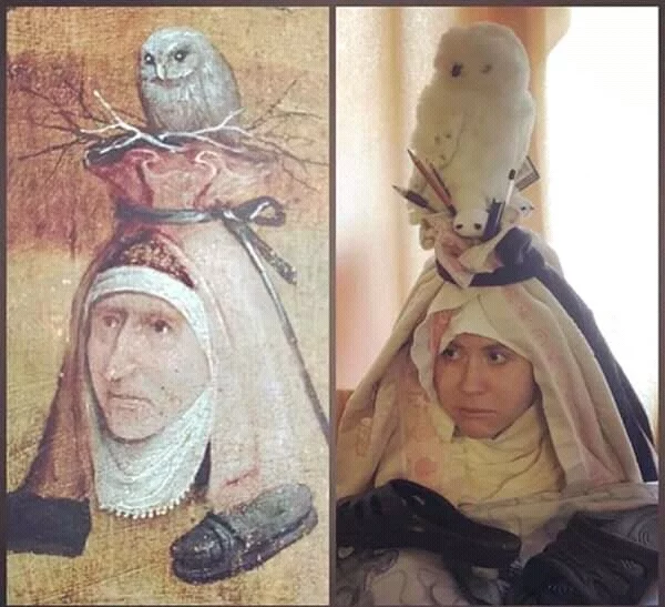 Is this cosplay? - Humor, Hieronymus Bosch, Cosplay, Suffering middle ages, Insulation, Owl