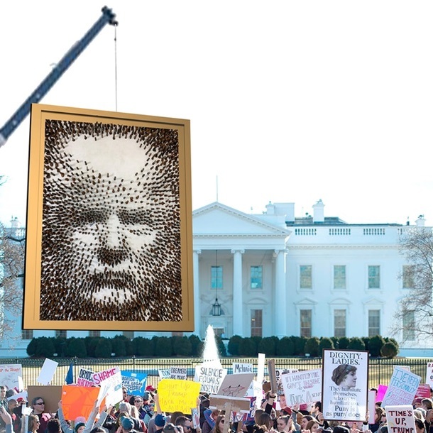 In the USA, a portrait of Trump made from dildos was posted - USA, Donald Trump, Dildo, Longpost