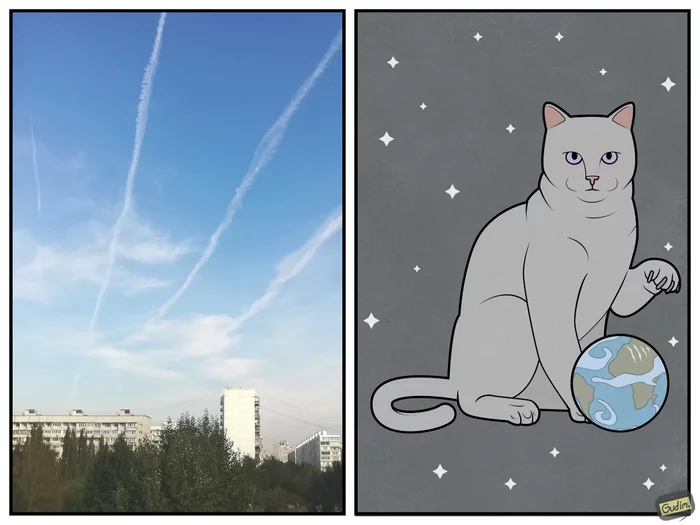 I saw this today - My, Gudim, Comics, Sky, cat