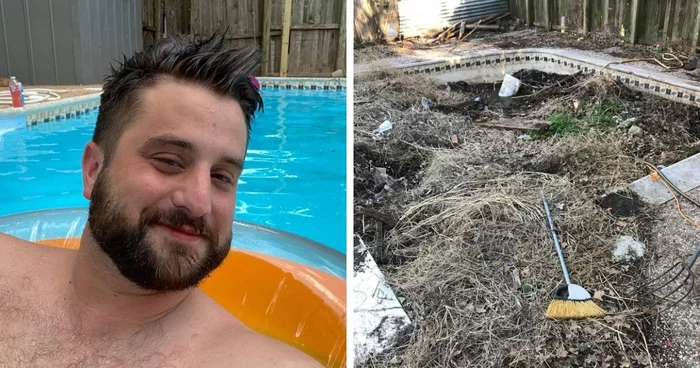 An American bought a house to resell it, but changed his mind. The rain revealed to him a secret that was hidden in the yard - USA, House, Sale, Surprise, Swimming pool, The photo, Luck, Longpost