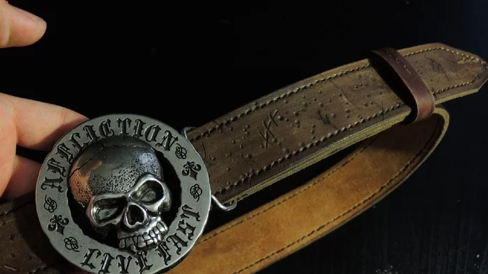 Making a Leather Belt with Biker Style Embossing - My, Leather products, Leather, Belt, Handmade, Creation, Italy, Motorcyclists, Moto, Attributes, Style, Motorcycles, Embossing on leather, Longpost, Needlework with process