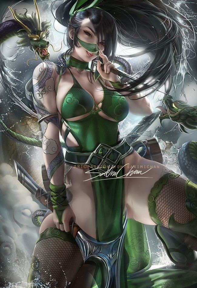 Akali by Sakimichan - NSFW, Art, Anime art, League of legends, Akali, Sakimichan, Longpost