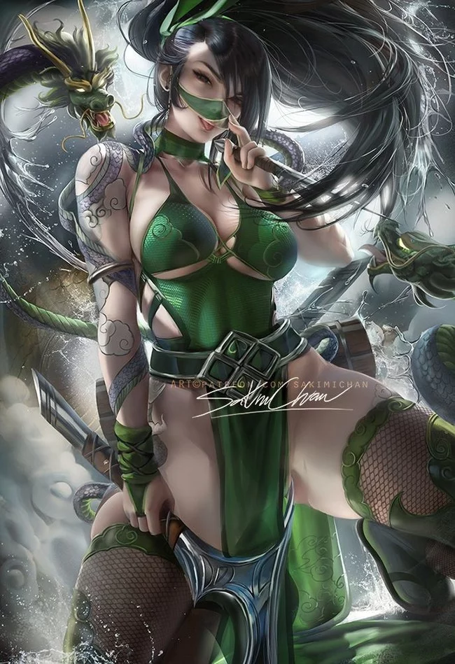 Akali by Sakimichan - NSFW, Art, Anime art, League of legends, Akali, Sakimichan, Longpost