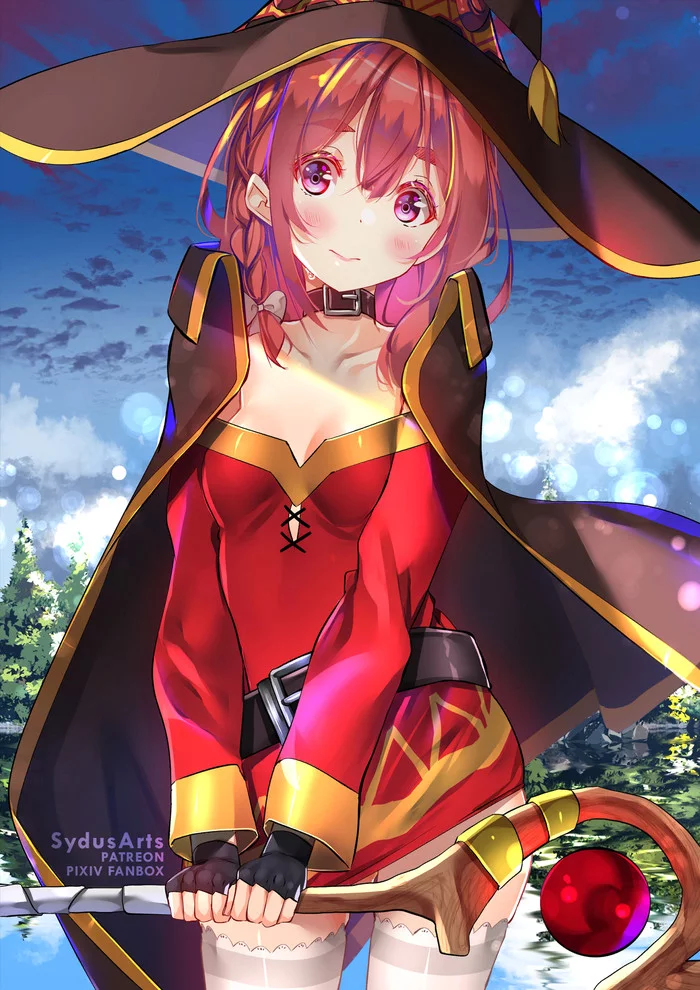 Sumimin - Megumin, Konosuba, Кроссовер, Anime Art, Аниме, Kanojo Okarishimasu, Sakurasawa Sumi