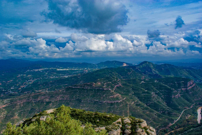 View from Montserrat mountain - My, The photo, Spain, The mountains, Clouds, Catalonia, Montserrat, Nature