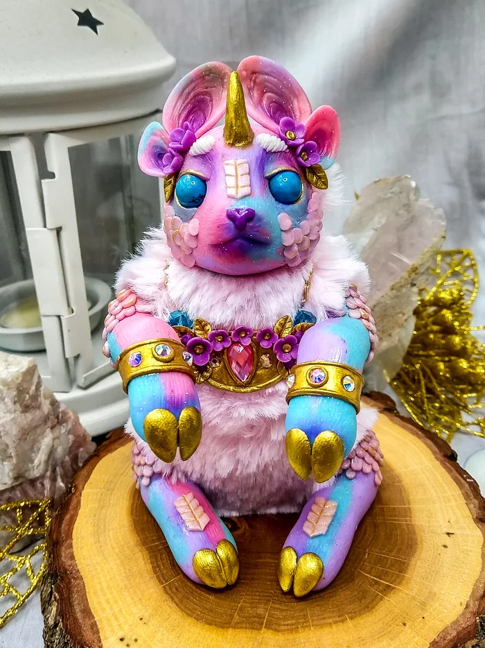 Kirin magician Finwe. Handmade interior doll in mixed media - My, Interior doll, Mixed media, Polymer clay, Fantasy, Needlework without process, Unicorn, Video, Longpost, Kirin