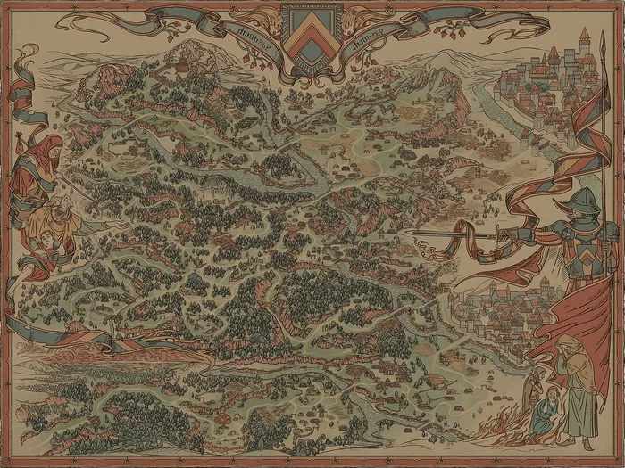 Maps of the countries of the Witcher world (Blood Feud: The Witcher Stories) - Witcher, Cards, Games, Art, Blood feud, Longpost