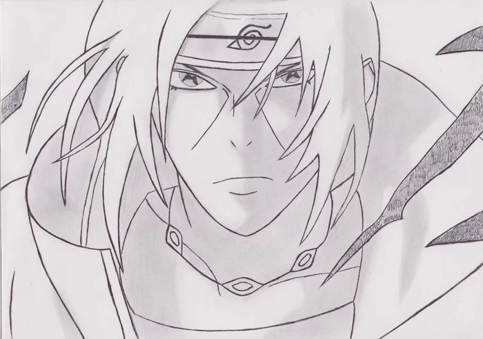 Itachi Uchiha - My, Anime, Anime art, Pencil drawing, Itachi Uchiha, Learning to draw, Drawing, Новичок, Creation