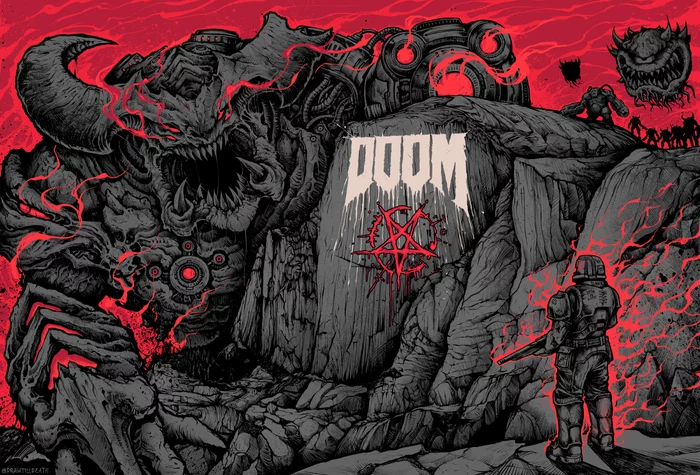 Doom fan art - My, Doom, Doom 3, Fan art, Longpost, Art