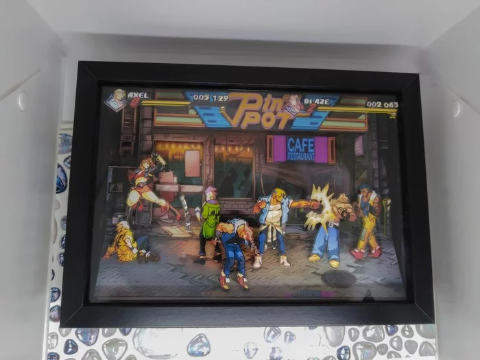 Диорама/Shadowbox по игре Streets of Rage 4 - Моё, Диорама, Streets of Rage, Sega, Shadowbox, Компьютерные игры, Ретро-Игры, Видео, Длиннопост