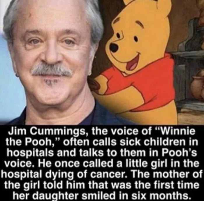 Dear kind Winnie the Pooh - Voice actors, Winnie the Pooh, Call, Children, Disease, Hospital, Hospital, Support, Smile, Girl, Milota, Translation, Good people, Kindness, Reddit