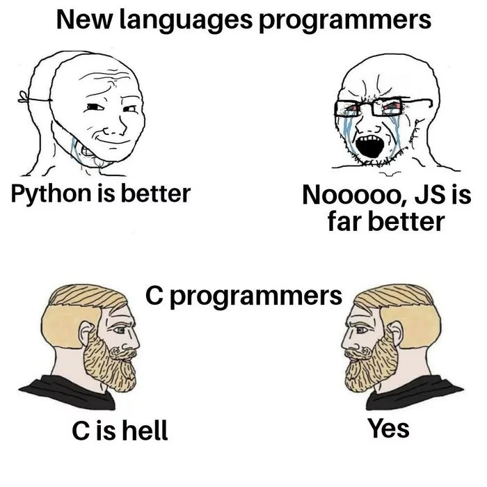 C programmers - Dispute, Python, Javascript, Programming languages, Programmer, IT humor, Hell, Si, Translation, Reddit