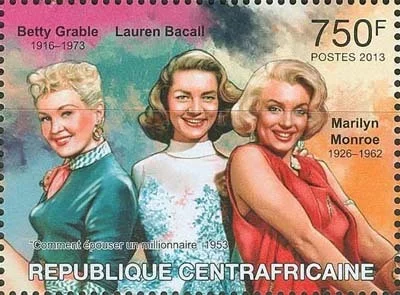 MM on postage stamps (X) Cycle Magnificent Marilyn - 207 - Cycle, Gorgeous, Marilyn Monroe, Beautiful girl, Actors and actresses, Celebrities, Stamps, The photo, Blonde, Collecting, Philately, USA, Hollywood, Longpost, Movies, Photos from filming, 20th century, 1953, 2013, CAR