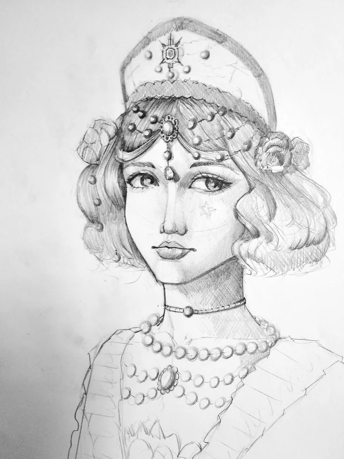 Doll - My, Beginner artist, Junior Academy of Artists, Pencil drawing