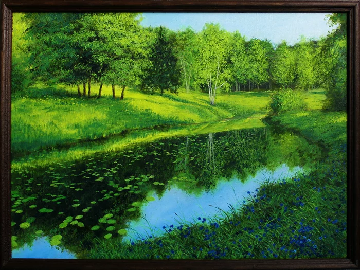 Summer landscape. Canvas, oil - My, Landscape, Painting, Oil paints