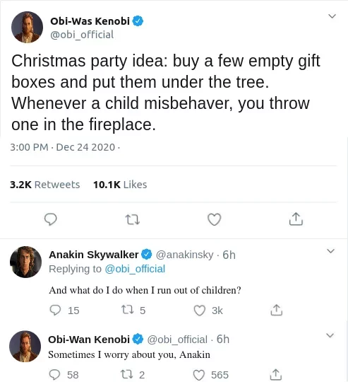 Christmas tree idea - Humor, Twitter, Star Wars, Screenshot