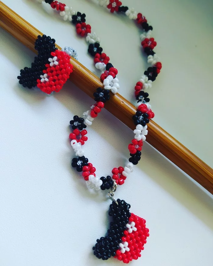 Mickey Mouse - My, Beads, With your own hands, Mickey Mouse, Handmade, Needlework without process, Needlework, Choker