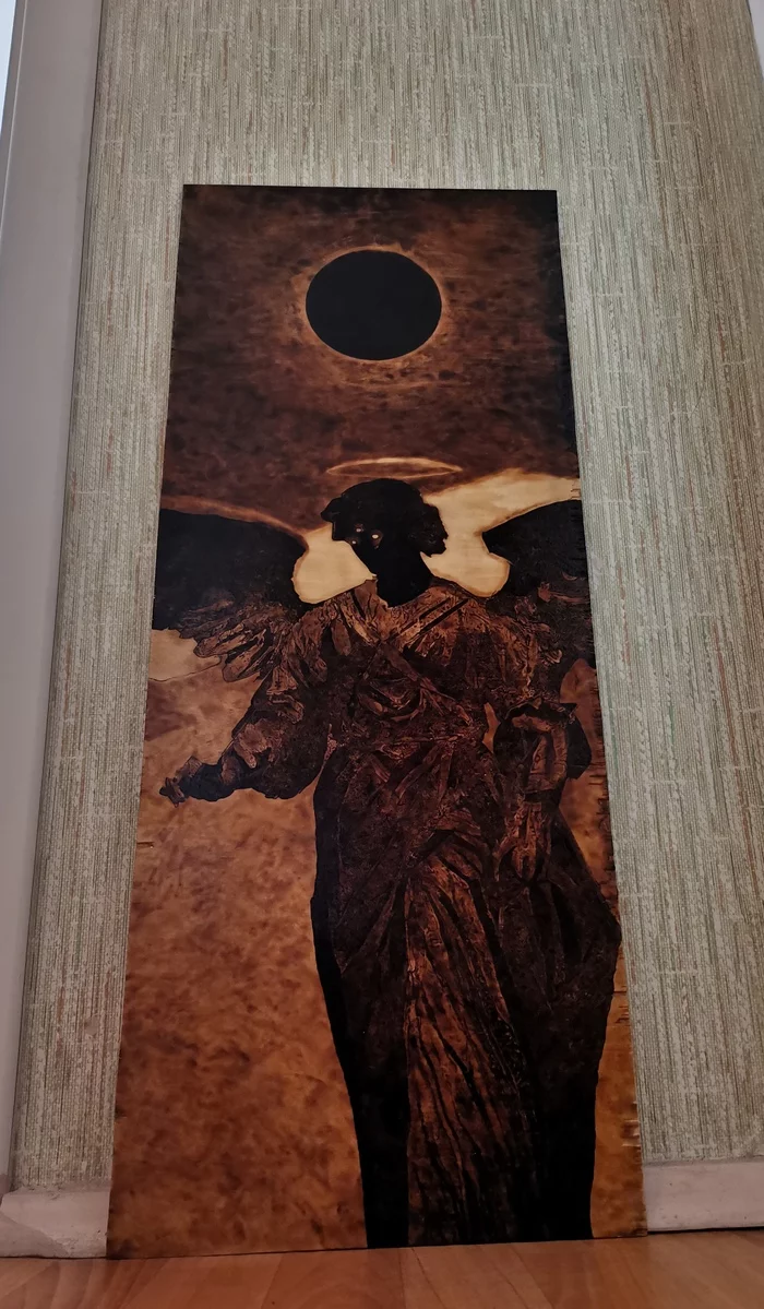 Eclipse - My, Pyrography, Friday tag is mine, Angel, Needlework