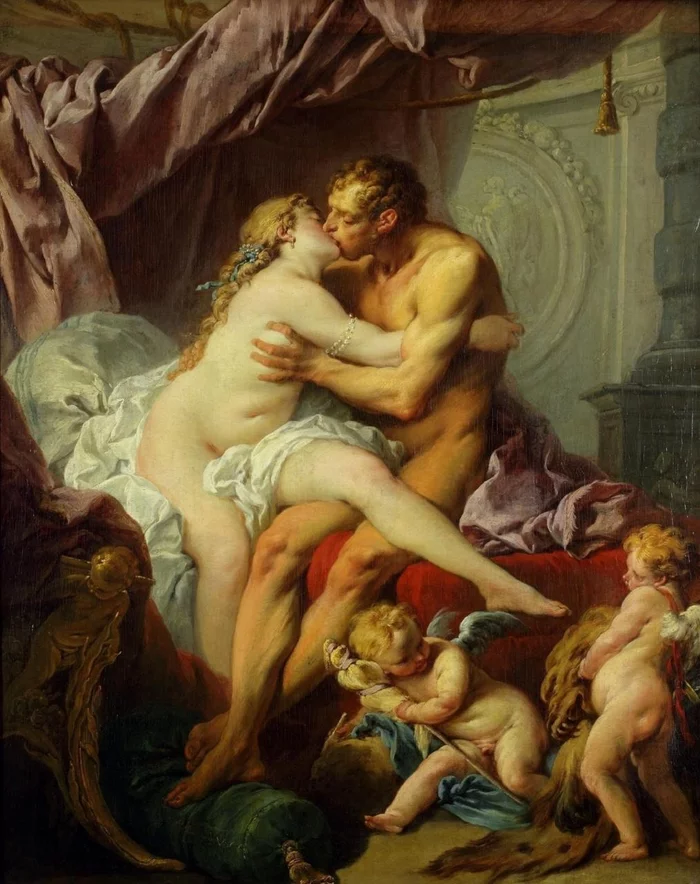 Hercules and Omphala Boucher, or how Hercules took revenge on his mistress - My, Painting, Art, Painting, Rococo, Boucher, Hercules, Oil painting, Art history, , Artist, Parsing, Longpost