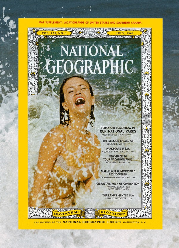 Girl surfer, Cape Hatteras, North Carolina, 1966 The National Geographic, 1960, Лицо с обложки, Гифка, Длиннопост