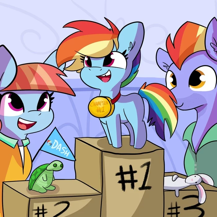 Young champion - My little pony, Rainbow dash, Windy Whistles, Bow Hothoof