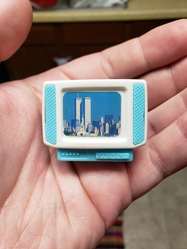 Old toy TV with twin towers - The photo, Toys, Twin Towers, Old