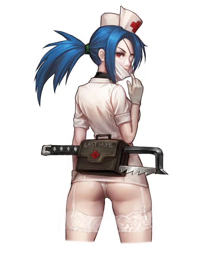 Valentine - NSFW, Аниме, Anime Art, Skullgirls, Valentine, Попа, Чулки